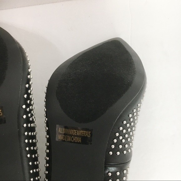 Report Women's Black Studded Stiletto Point Toe Pointy Jill Heels Pumps Size 8.5 - Picture 11 of 16